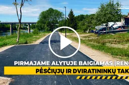 Pirmajame Alytuje baigiamas tiesti pėsčiųjų ir dviratininkų takas