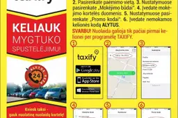Taksi „Alytus veža“ siūlo išmėginti programėlę „Taxify“ ir gauti nemokamą kelionę