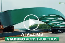 Alytų pasiekė negabaritinis krovinys - geležinkelio viaduko konstrukcijos