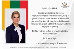 LR Seimo narė Jurgita Šukevičienė: Linkiu visiems taikos ir šviesios ateities mūsų Tėvynėje! Su Kovo 11-ąja!