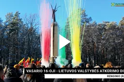 Saulėtą dieną - iškilmingas Lietuvos Valstybės atkūrimo dienos minėjimas Alytuje VIDEO