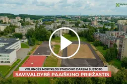 Volungės mokyklos stadiono darbai sustojo – savivaldybė paaiškino priežastis
