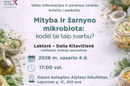 Paskaita apie mitybą ir žarnyno mikrobiotą Kauno koegijos Alytaus fakultete