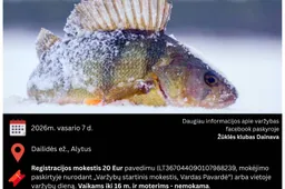 Poledinės žūklės mėgėjai kviečiami į Alytaus miesto mero taurės varžybas 2026