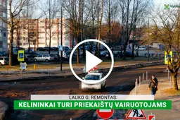 Lauko g. remontas: kelininkai turi priekaištų vairuotojams