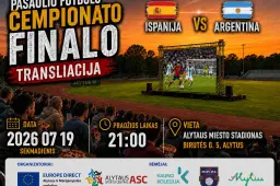 Pasaulio futbolo čempionato finalas – Alytaus miesto stadione: žiūrovų laukia didžiulis ekranas, prizai ir diskusijos