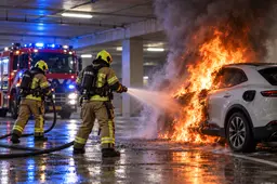 illustratie brand elektrische auto