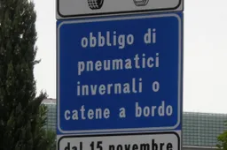 Dal 15 novembre è scattato l'obbligo di Pneumatici Invernali o Catene a bordo