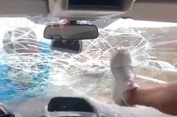 Fugge senza pagare: vigilante eroe rimane aggrappato al vetro