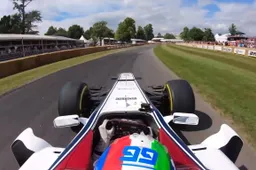 Antonio Giovinazzi e altri campioni scaldano il pubblico di Goodwood con le F1 di ieri e di oggi