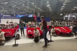 Al Salone di Parigi alcuni attivisti hanno protestato rovinando preziose Ferrari