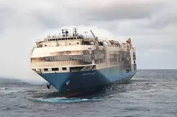 Affonda la nave carica di supercar: il salvataggio non è andato a buon fine