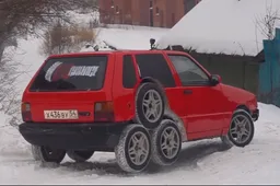 La Fiat Uno a otto ruote: funzionerà? [VIDEO]