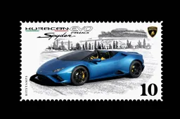 Huracan EVO RWD Spyder: Lamborghini le dedica il primo francobollo digitale da collezione