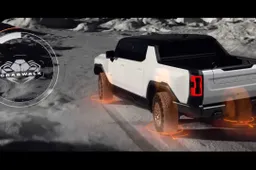 Hummer CrabWalk: il nuovo pick-up elettrico si muove come un granchio [VIDEO]