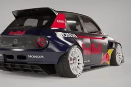 Honda-e Type R: cattivo il rendering con la livrea Red Bull