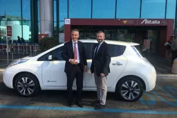 Nissan Leaf a Fiumicino porta la mobilità a zero emissioni