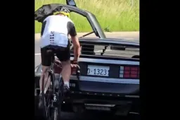 Quando il futuro ti viene addosso: ciclista si schianta contro una DeLorean parcheggiata [VIDEO]