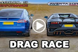 Quella volta in cui la Model S “bruciò” la Aventador nella drag race [VIDEO]