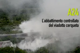 Autostrada A24 esplosione Viadotto Cerqueta: ecco le immagini spettacolari [VIDEO]