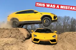 Una Lamborghini Urus salta su un'Aventador, senza un perchè [VIDEO]