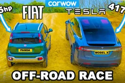 Una Fiat Panda 4x4 sfida una Tesla Model X fuoristrada: chi vince? [VIDEO]
