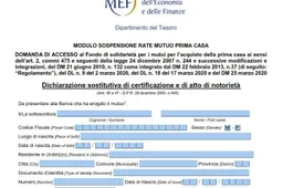 Modulo sospensione mutuo prima casa da compilare