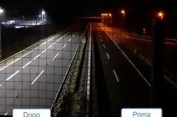 Autostrade, nuove luci a LED per illuminare le corsie e per risparmiare energia