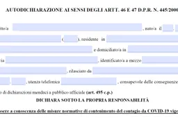 Nuova autocertificazione: potete scaricare il nuovo modulo per il coprifuoco