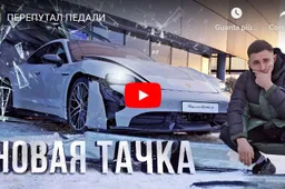 Entra in Porsche, sale sulla Taycan e sfonda la vetrina: il video folle [VIDEO]