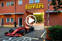 Sveglia speciale a Maranello: il "Gallo" Leclerc con la SF1000 [VIDEO]