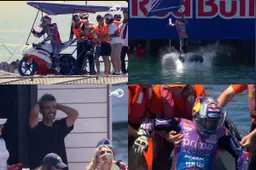 Toprak Razgatlioglu tenta di volare e cade in mare: l'impresa fallita del pilota MotoGP