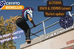 CryptoBenelux video: 1INCH en ATOM in zwaar weer!