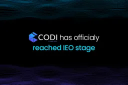 IEO van CODI Finance's native token "$CODI" is nu live