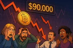 Bitcoin koers zakt onder $90.000, terwijl papieren handen massaal naar de uitgang rennen