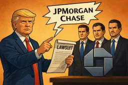 President Donald Trump klaagt JPMorgan aan voor $5 miljard vanwege debanking claims