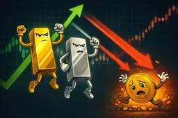 Goud en zilver schitteren, terwijl Bitcoin achterblijft – Wat is er aan de hand?