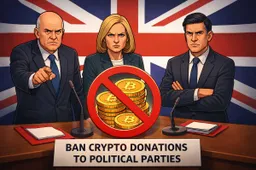 Britse commissie wil tijdelijk verbod op crypto-donaties aan politieke partijen