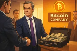 Nigel Farage stapt in Stack BTC en geeft bitcoinbedrijf extra politieke lading
