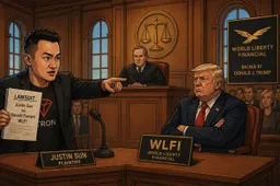 Justin Sun sleept Trump-gelieerd cryptoproject voor rechter na conflict over bevroren WLFI-tokens