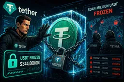 Tether bevriest $344 miljoen aan USDT na actie met OFAC en Amerikaanse opsporing