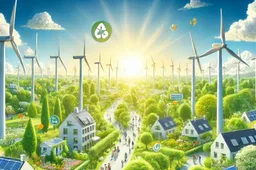 dalle 2024 11 07 085921 een inspirerende afbeelding voor de klimaatweek in nederland met een focus op duurzaamheid en het milieu in de afbeelding staat een groene stad met