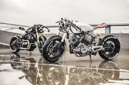 De Yamaha Virago XV920 twins zijn twee twee gruwelijke caféracers