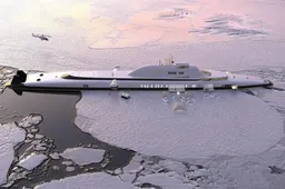 Dikke Migaloo onderzeeër en superyacht in één met een prijs van meerdere miljarden