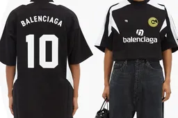 Luxepoezen van Balenciaga komen met peperduur voetbalshirt