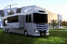 Extreem luxe camper heeft zelfs plek voor je helikopter