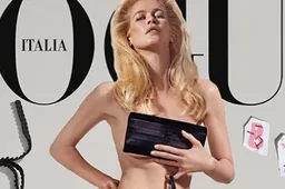 Claudia Schiffer kleedt zich uit voor Vogue Italia