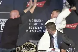 Complete chaos bij de UFC-persconferentie met Conor McGregor en Eddie Alvarez