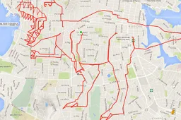 Gast maakt next level Google Maps tekeningen door fietstochten te maken