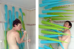 Dit douchegordijn is geniale oplossing voor mensen die te lang douchen